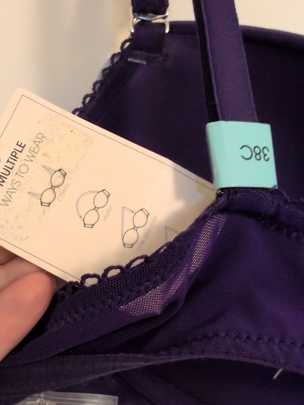 NWT Candie’s Intimates Gradual Lift Push-Up Bra - Convertible Purple - Picture 5 of 8